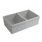 Whitehaus Rvrsbl Matte Dbl Bowl Kitchen Sink W/ Fluted 2" Lip Front Apron On One WHQDB332-M-LIGHTCEMENT - alternate 2
